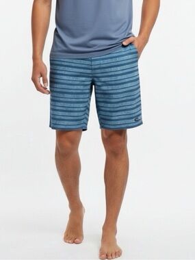 Oakley Hybrid Shorts Men's 36 Blue Striped Lightweight Golf/Swim Chino Regular